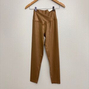 Aerie Leggings Women Size Medium Gold/Brown High Rise Glitter/Shimmer